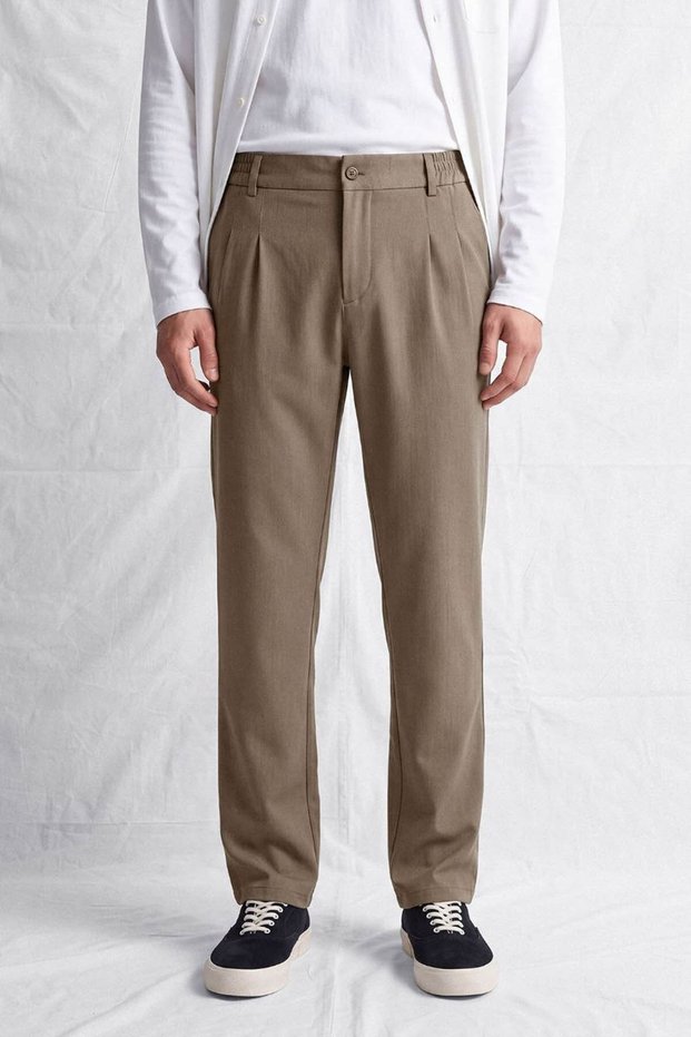 Men's Nogo Regular Fit Fabric Trousers Mink