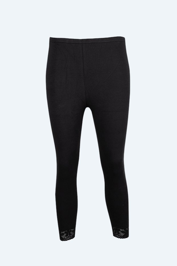 Black Ribbed Lace Long Tights 238-2 (6 Pieces)