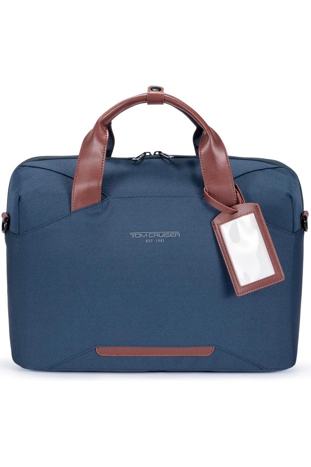 Business Laptop Bag for 15.6-Inch Laptop, Waterproof-Finish Polyester Office Bag with Large Back Pocket, Organizer Pockets, Detachable Strap & Trolley Strap, 2-Year