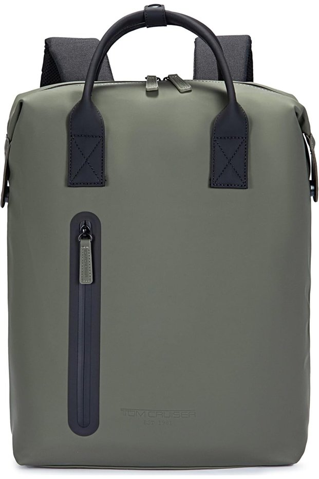 Matt PU Laptop Backpack for 14-Inch Laptop, Water-Repellent PU Work & Travel Backpack with Microfiber Leather Accents, Front Zip Pocket, Top Handles & Organizer Pockets