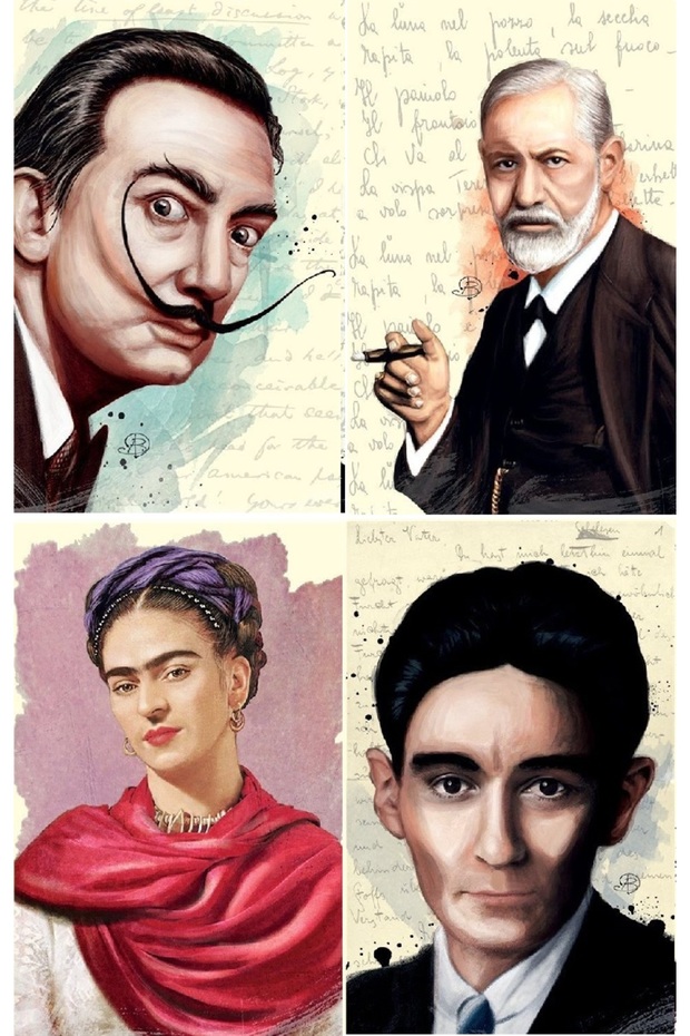 Dali + Freud + Frida + Kafka / Soft Cover Notebook Quad Set