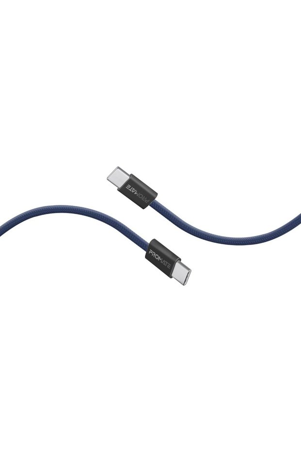 USB-C to USB-C Cable, Premium 60W Power Delivery Fast Charging Cable with 480Mbps Data Sync, 120cm Anti-Tangle Nylon Braided Cord for iPhone 17, Galaxy S25, iPad, Dell, ECOLINE-CC120.NAVY