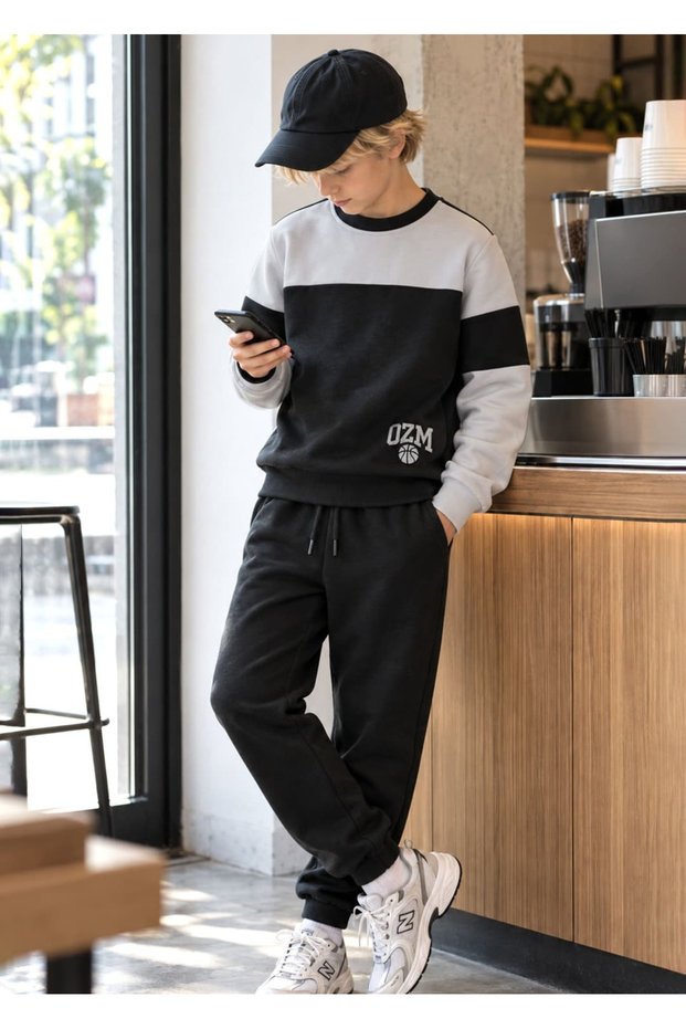 Bamboo Thin Shardonlu Black Boys' Sweatpants