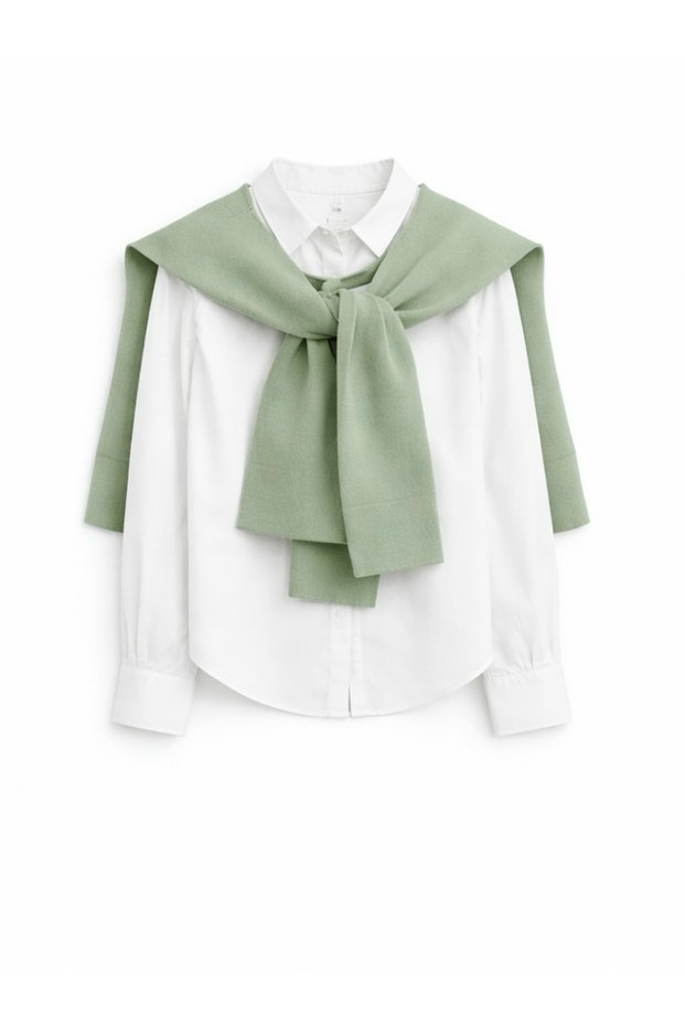 Basic Shawl Scarf - Ers - Green