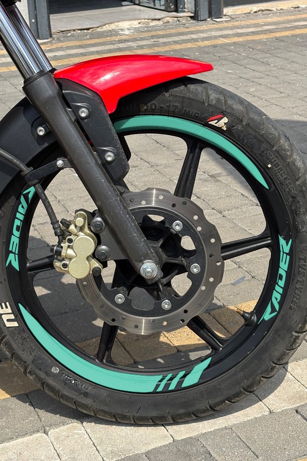 Thick-Cut Wheel Rim Strip with Raider Writing for Tvs Raider 125 (Front-Rear-Right-Left)