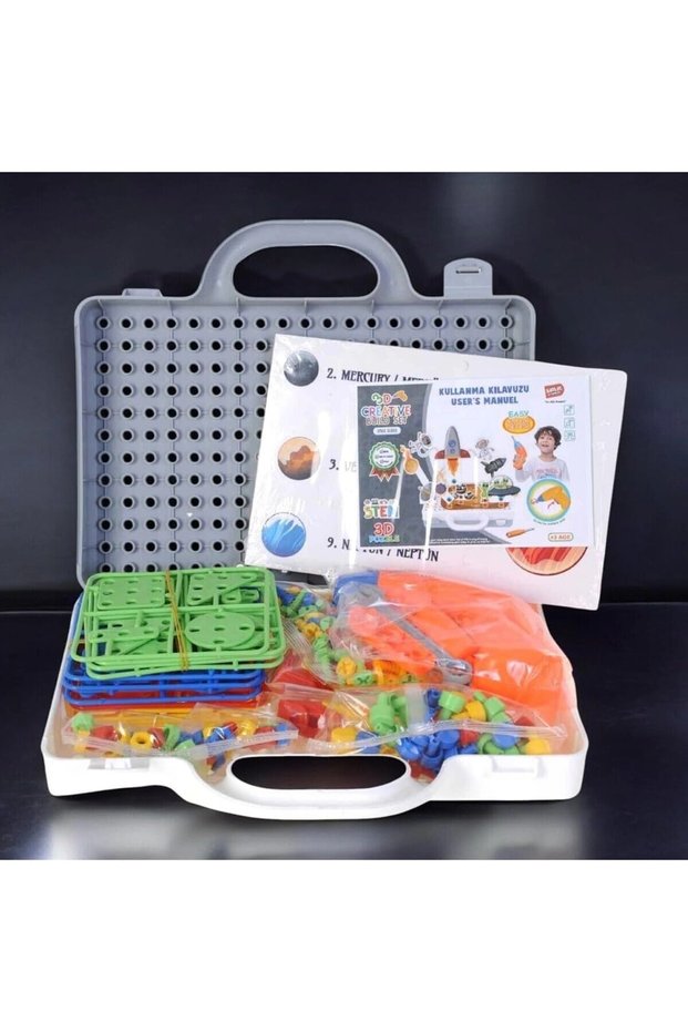 3D Creative 398-Piece Educational Drill, Repair, and Play Set – Space Themed
