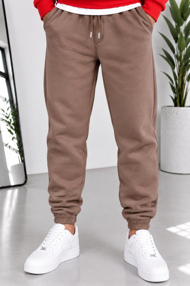 Premium Quality Men's Sweatpants with Elastic Cuffs (No Tulle-Like Material, No Knee-Enhancing Material)