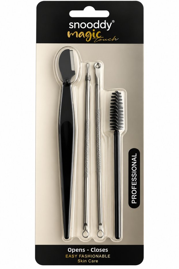 Facial Care Set Eyebrow Razor-Eyelash Brush and Skin Cleansing Tool