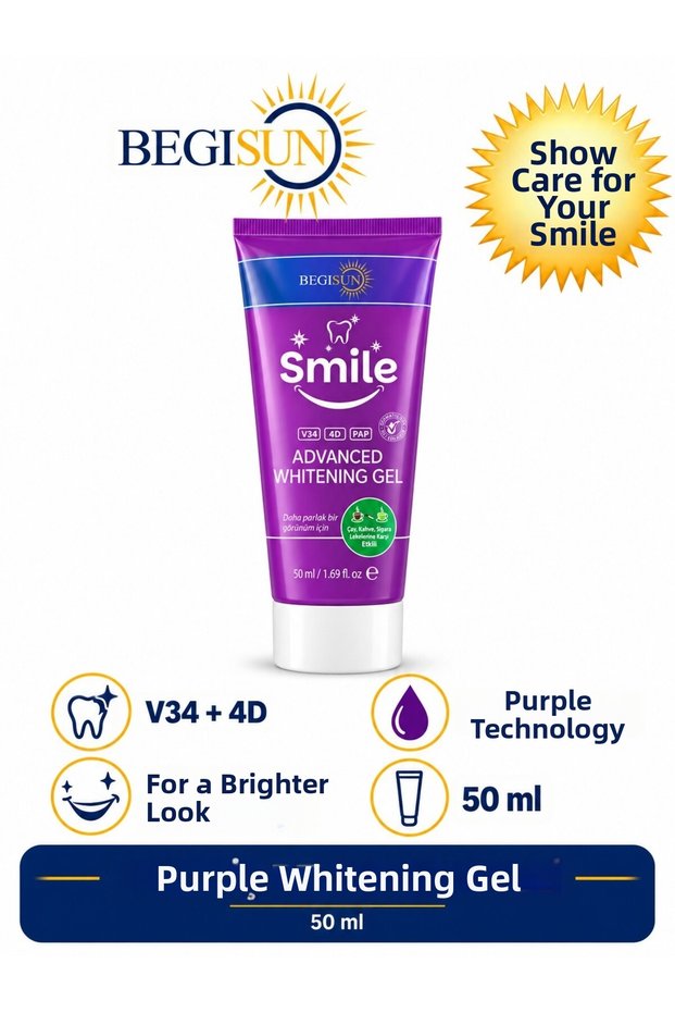 Teeth Whitening Paste 50 ml – V34 & 4D Technology, Yellow Tone Remover, Fast Brightness