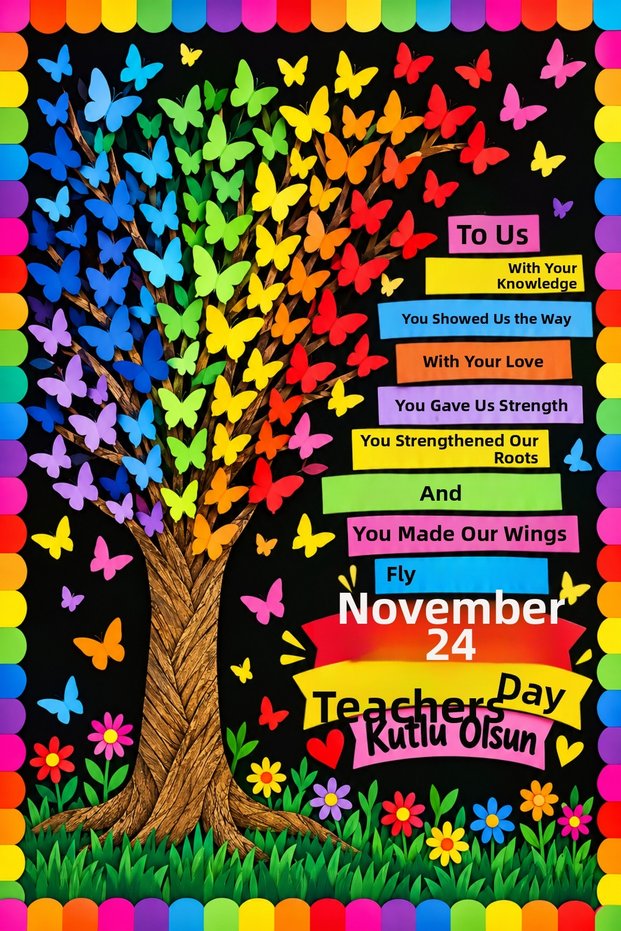 24 November Happy Teachers' Day, School Event Fabric Backdrop
