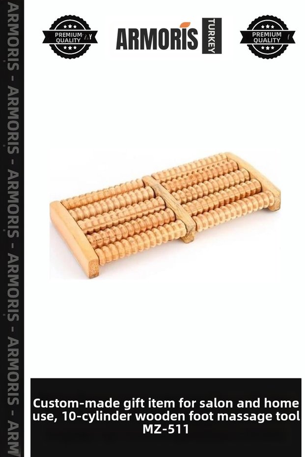 Special Production Giftware Salon Product Home Use 10 Roller Wooden Foot Massager Mz-511