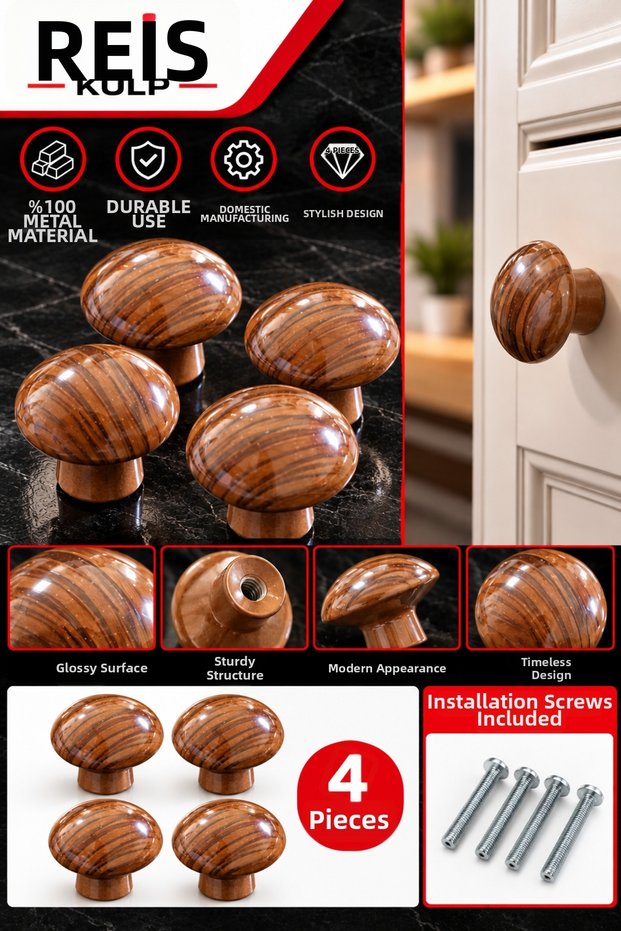 Cabinet Handle Furniture Handle Drawer Handle Kitchen Cabinet Mushroom Button Metal Handle
