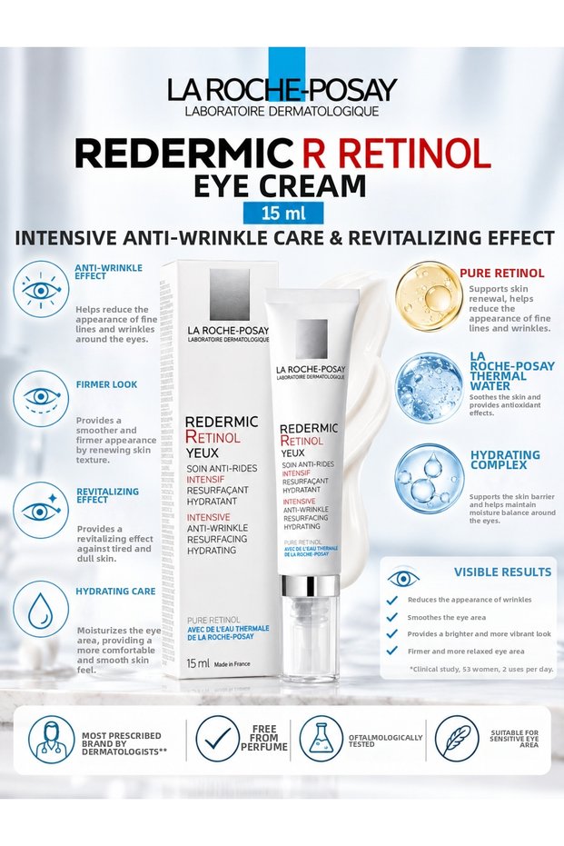 Redermic R Yeux 15 ml – Anti-Aging, Helps Reduce the Appearance of Fine Lines and Wrinkles