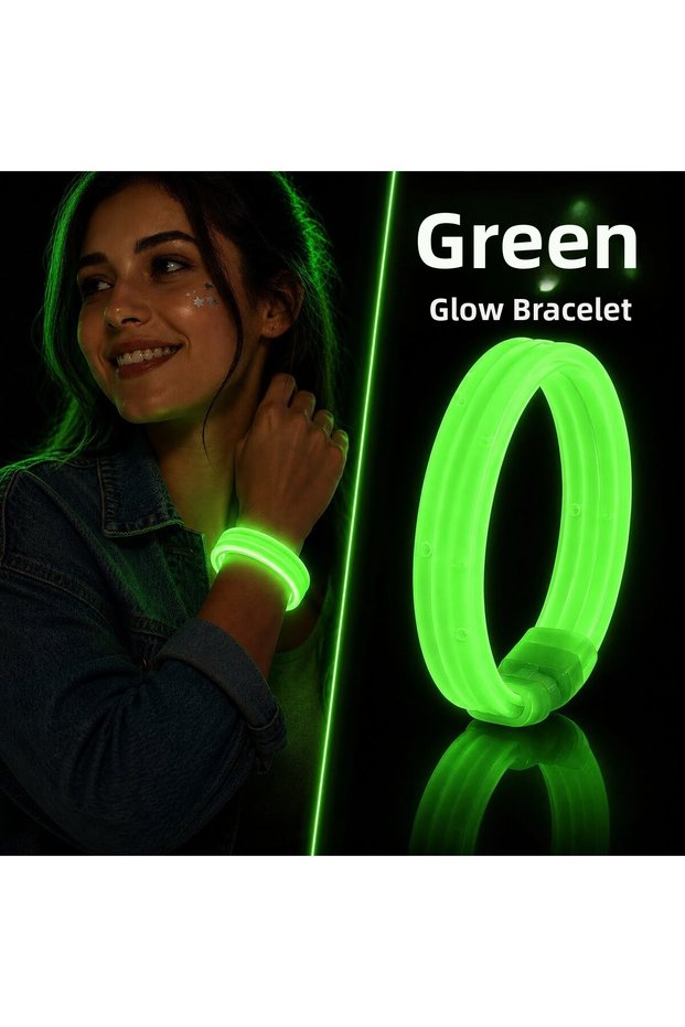 Green Thick Glow Bracelet – Shatter-Resistant Party and Festival Wristband