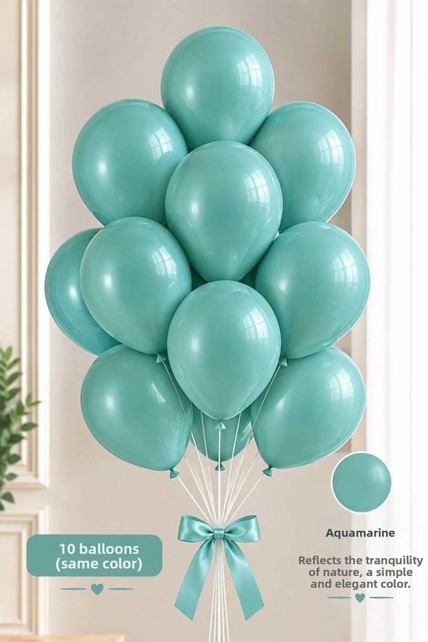 Latex Balloon Set of 10 - Aquamarine/Sea Water