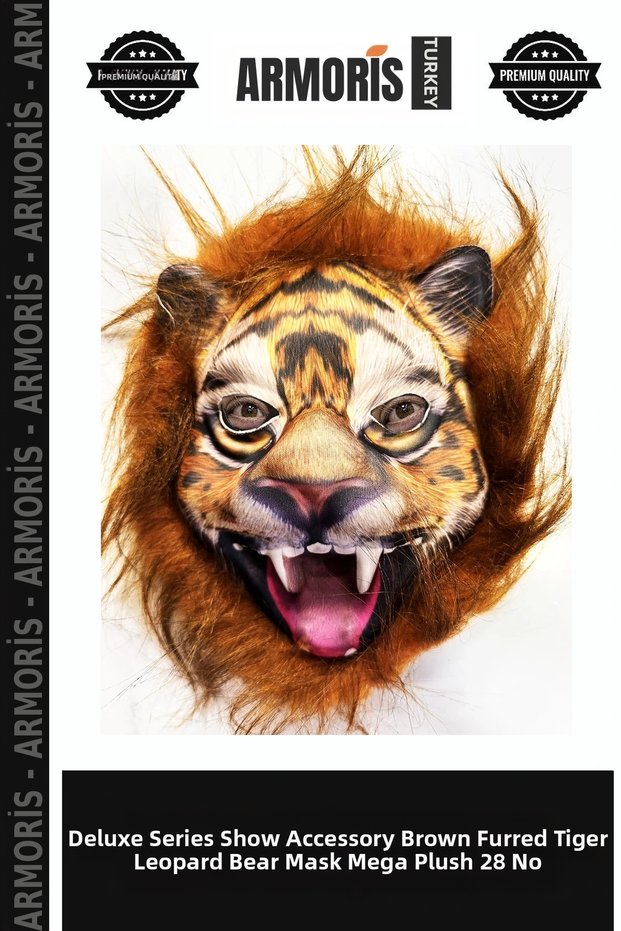 Delux Series Show Accessory Brown-Haired Maneed Lion Tiger Wolf Mask Mega Plush No. 28