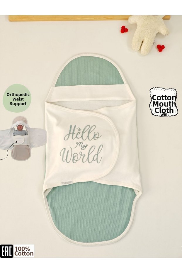 100% Cotton Baby Swaddle Blanket | Sleeping Bag – Girl/Boy 0-9 Months | Orthopedic – Embroidery Detailed