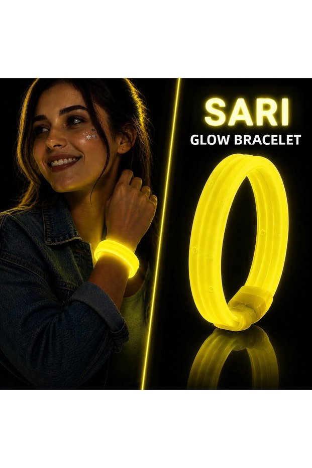 Yellow Thick Glow Bracelet – Shatter-Resistant Party and Festival Wristband