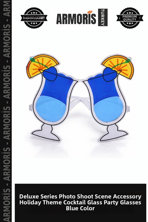 Delux Series Photo Shoot Props Accessory Holiday Theme Cocktail Glasses Party Glasses Blue Color