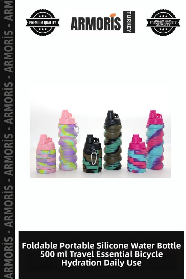 Foldable Portable Silicone Water Bottle 500 ml Holiday Supplies Cycling Water Bottle Daily Water Bottle