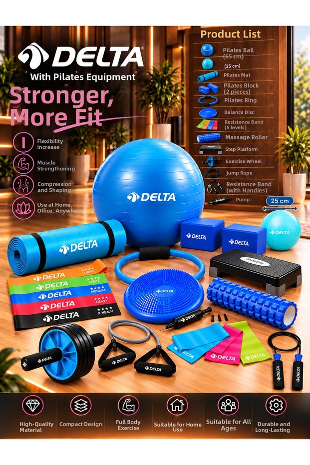 21-Piece Multi-Purpose Pilates and Fitness Set – Home Workout Package