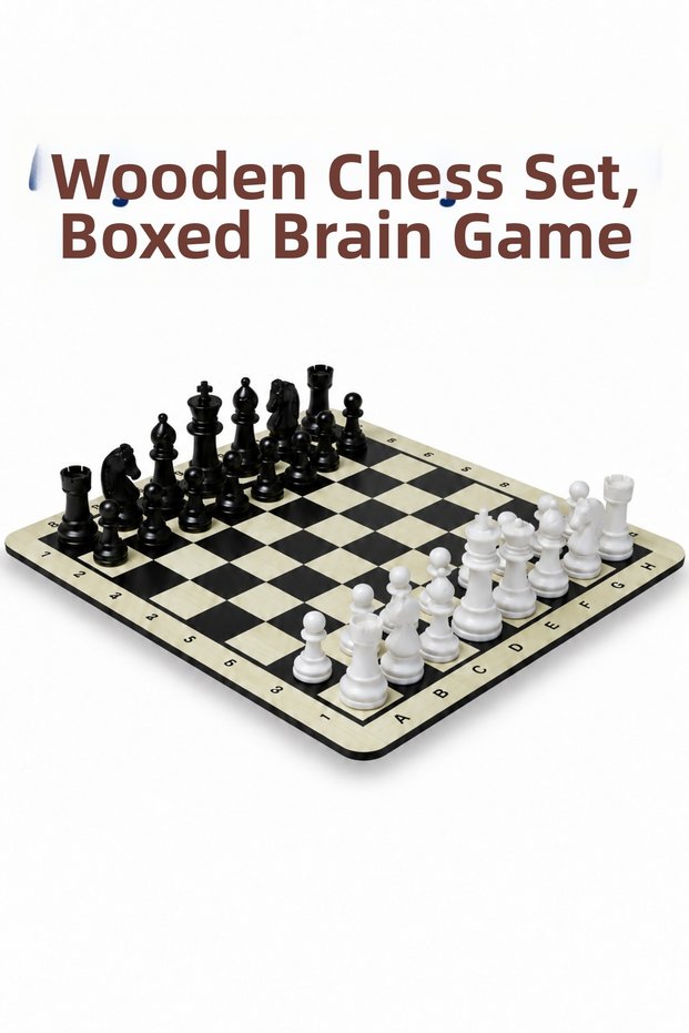 Wooden Chess Set with Box – Educational for Children and Adults, Enhances Intelligence, Strategy, and Logical Thinking