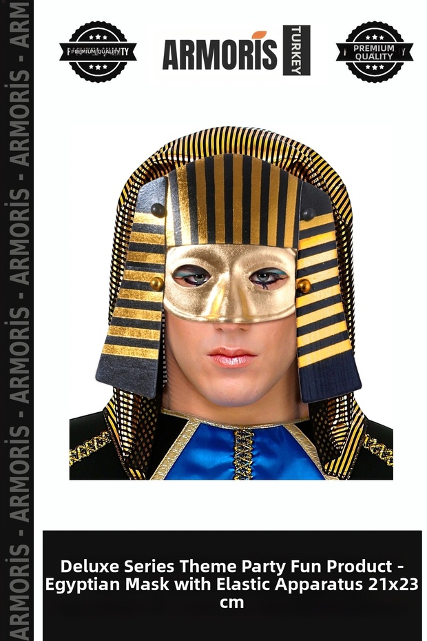 Delux Series Theme Party Entertainment Product Egyptian Mask Pharaoh Mask with Rubber Apparatus 21X23 cm