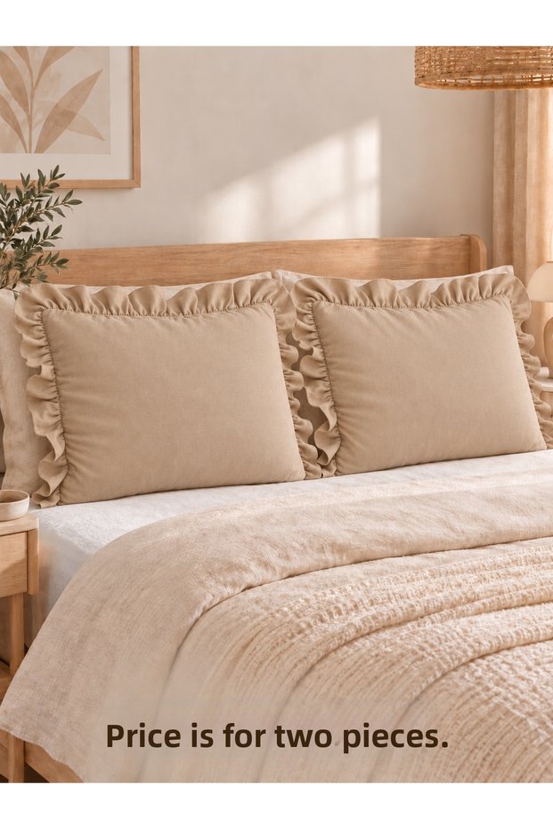 İnci Vintage 2 Pieces Beige Pillowcases