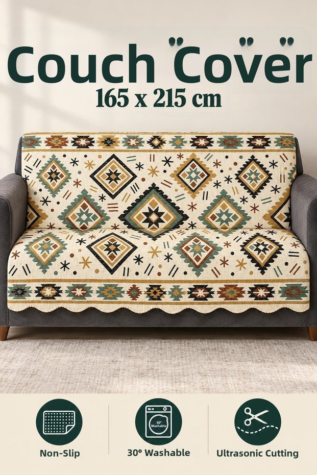 Multi-Purpose Velvet Sofa Cover with Non-Slip Sponge 165X215 cm Modern Bohemian Sofa Bed Throw Picnic Tablecloth Alk5