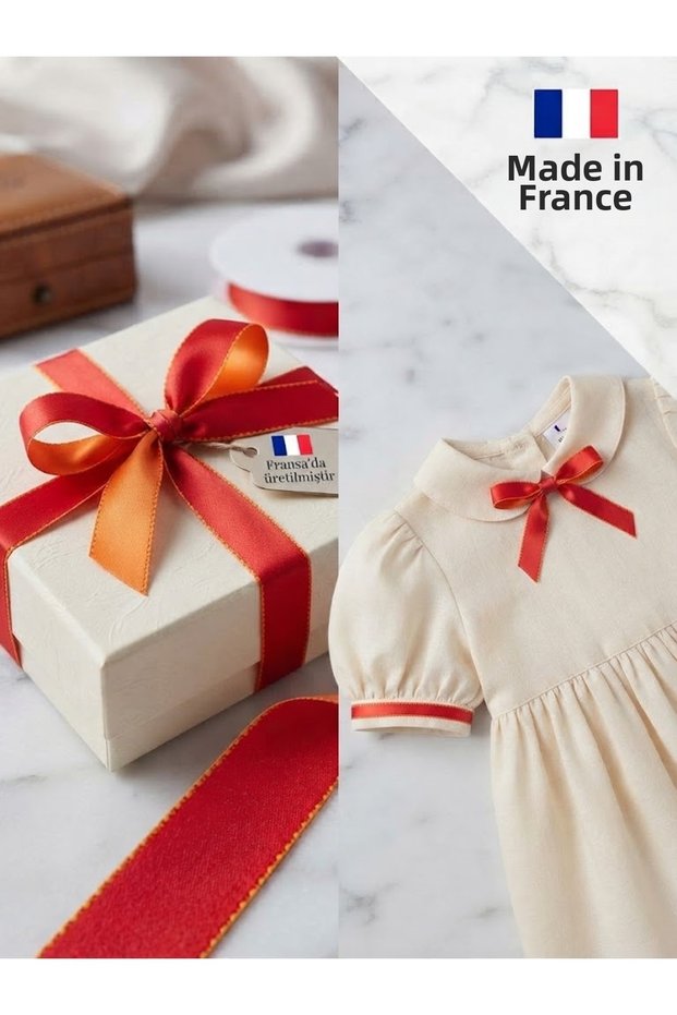 French Double Color Satin Ribbon / Decorative Ribbon -15Mm - 25 Meters