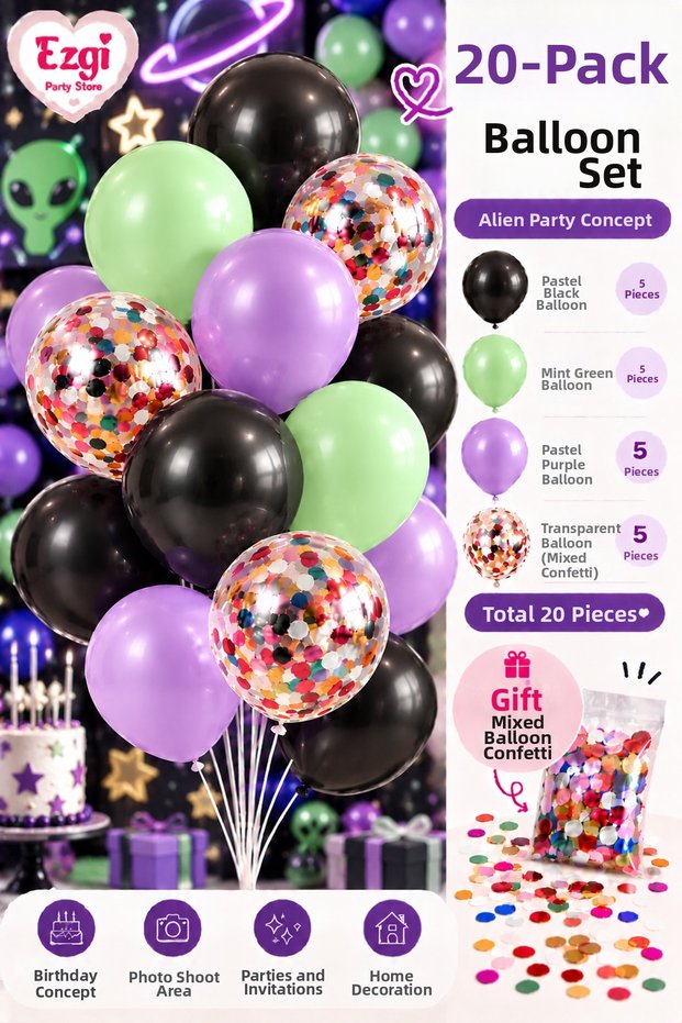 20-Piece Balloon Bundle Birthday Celebration Set Colorful Party Balloons and Decorations Balloon Set