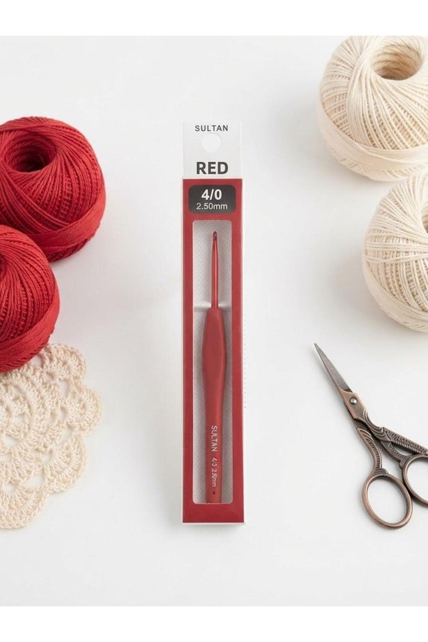 1 Piece Sultan Rosso Silicone Handle Crochet Hook - 2.50 mm