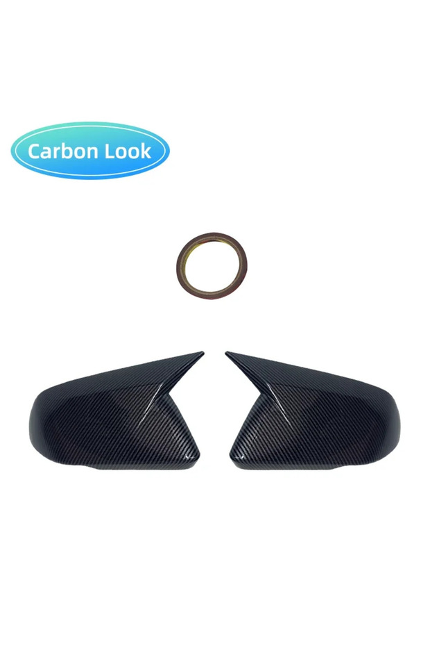 Lamp style Carbon 1pair Glossy Black Carbon Fiber Color Horn Style Rearview Side Mirror Cover Caps F