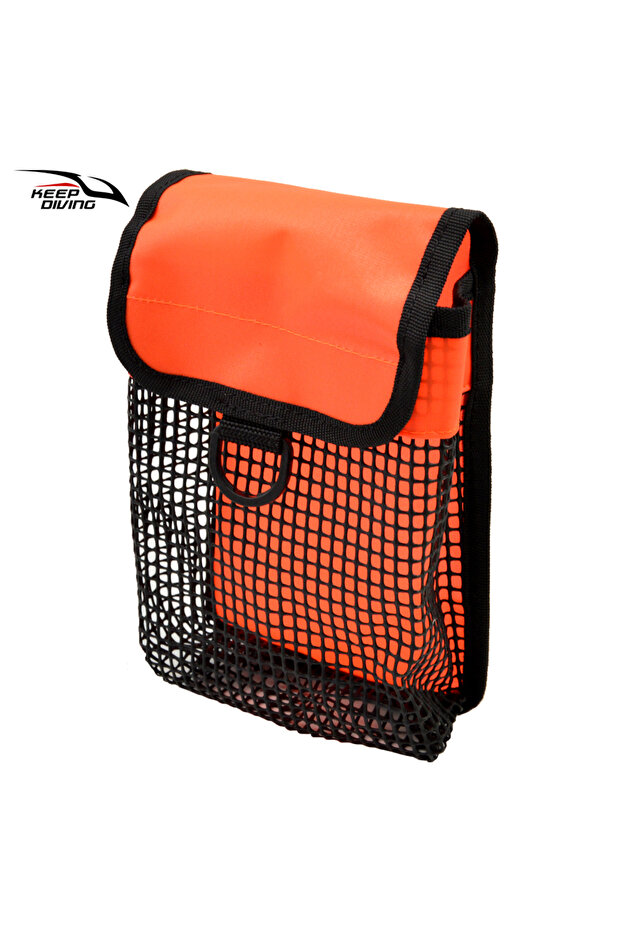 Orange 1 Pcs Scuba Diving SMB Signal Tub Reel Snap Sausage Buoy Accessory Storage Bag Mesh Underwate