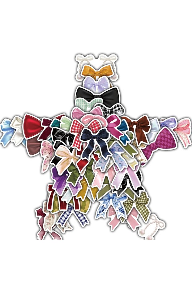50PCS 50PCS Cute Bow Sticker Guitar Y2K Fashion Skateboard Wall Bar Cafe Living Phone Bicycle Guitar