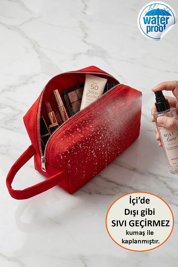 Handy Red Makeup / Hand Bag Stain-Resistant Waterproof Tb002