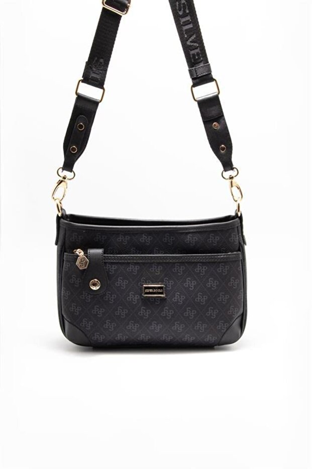 Black - Black Monogram Women's Crossbody Bag Sp1160