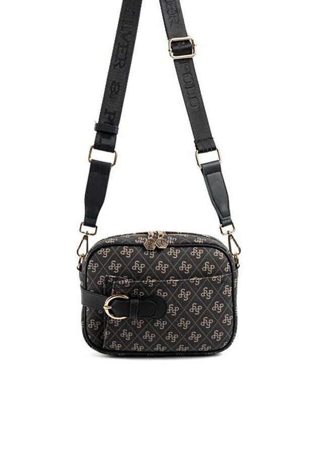 Smoked - Black Monogram Women's Crossbody Bag Sp1256