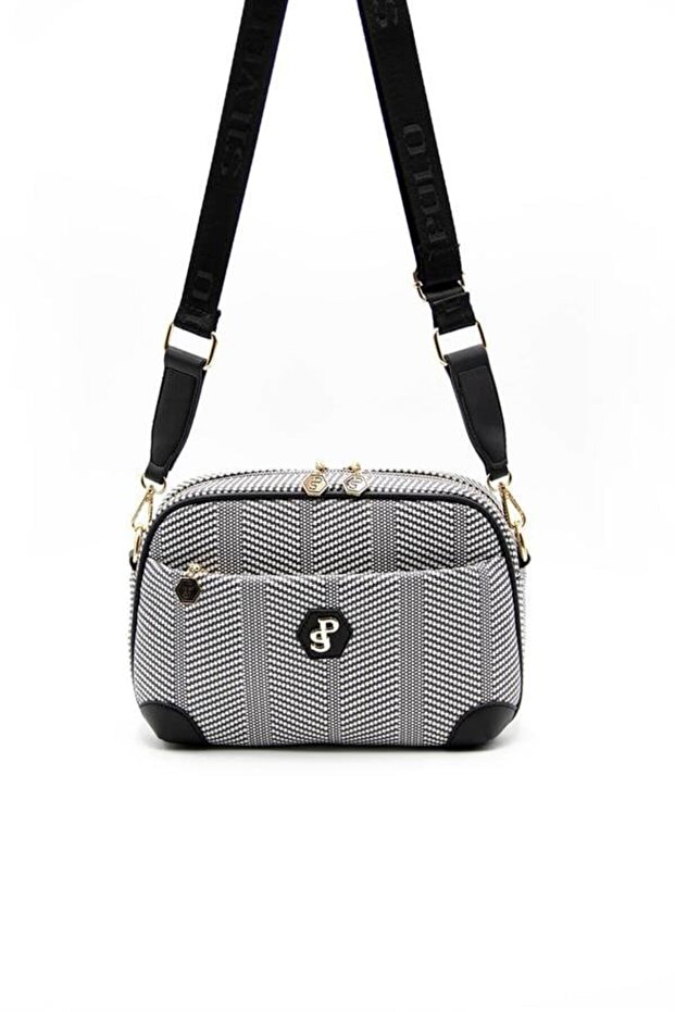 Black and White - Black Straw Women's Crossbody Bag Sp1094