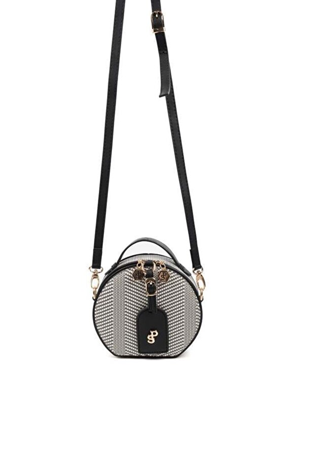 Black and White - Black Straw Women's Crossbody Bag Sp1163