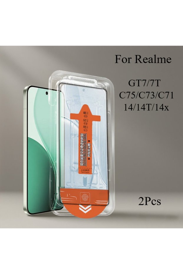 realme GT 7 2 Pcs 2Pcs Dust Free Easy Installation Tempered Glass For Realme 14 14T 14x C75 C73 C71