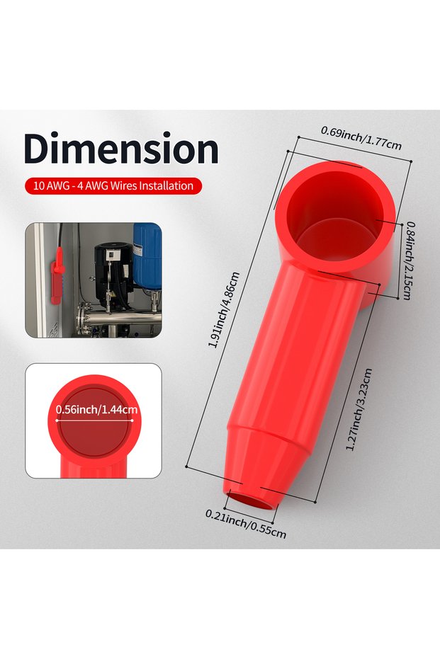 10 AWG-4 AWG 10PCS Battery Terminal Cover Silicone Boot Fit for 10 AWG - 4 AWG & 4 AWG - 2/0 AWG Wir