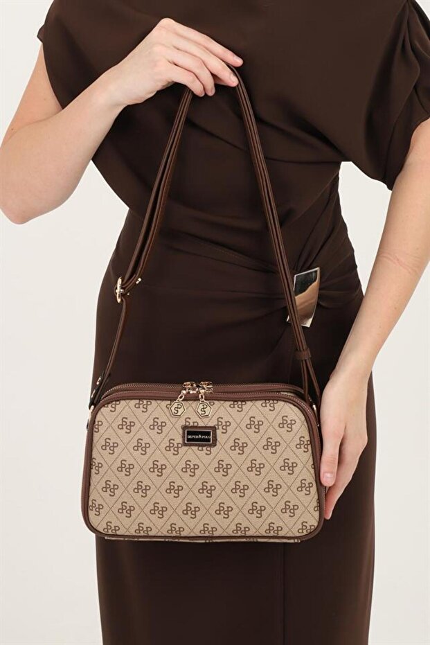 Koyubej - Brown Monogram Women's Crossbody Bag Sp899