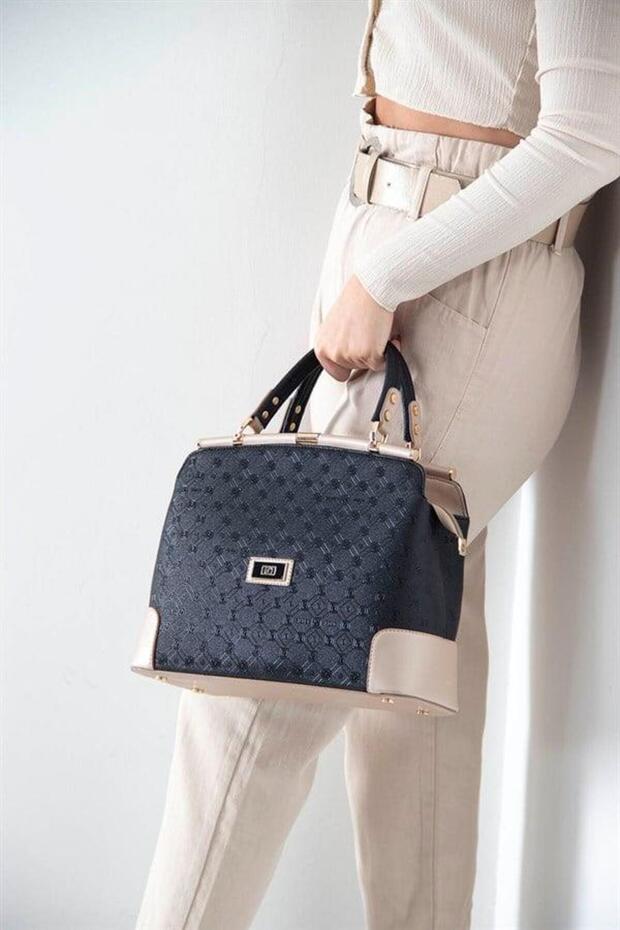 Black - Women's Handbag with S.Nut Logo Sp706