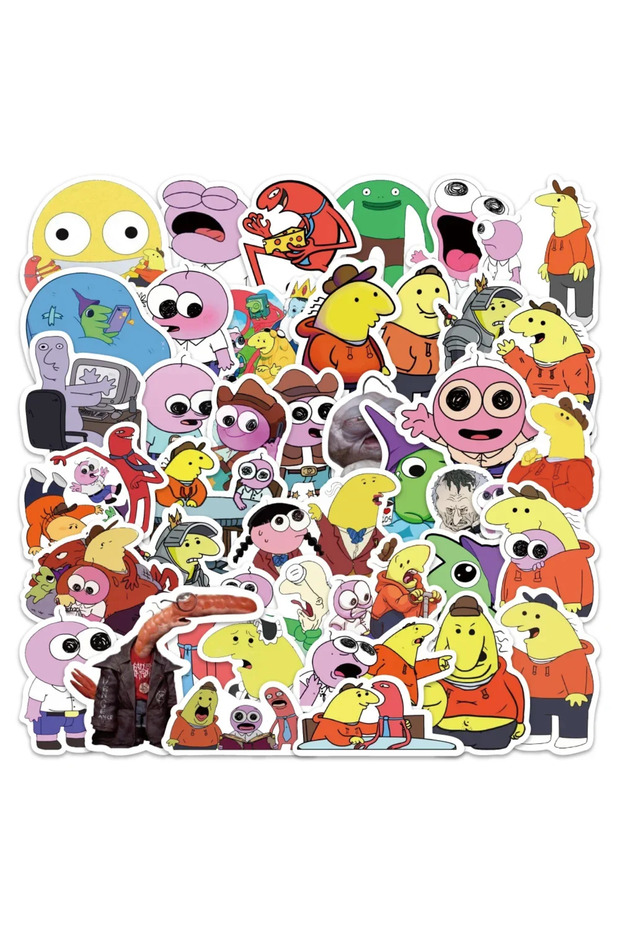 54pcs 54PCS Cartoon Smiling Friends Comedy Animation Sticker DIY Decoration Waterproof Skateboard No