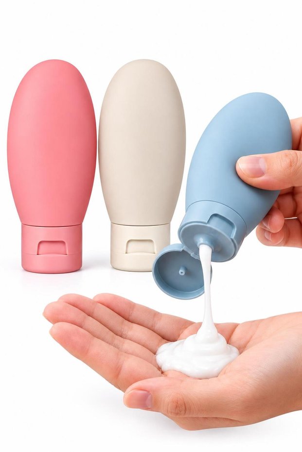 3 Pieces Multi-Purpose Travel Type Refillable Cream Shampoo Bottle Set Cream Box