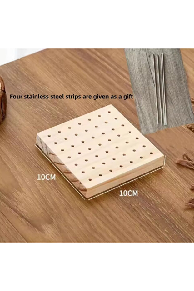 10-10cm Crochet Block Plate, Block Plate for Crochet Weaving, Bamboo Grid Block Plate for Crochet Pr