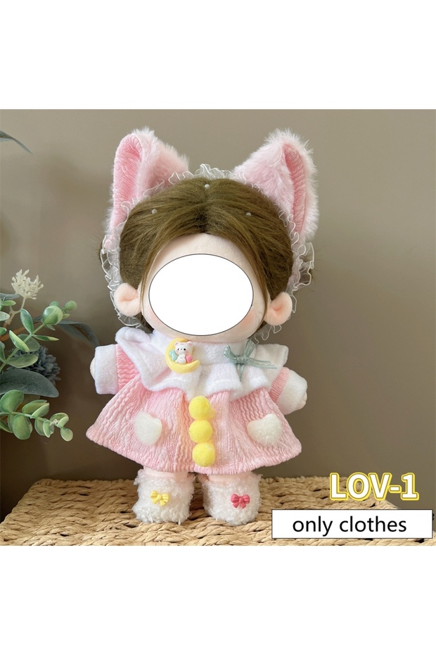 only clothes bear moon for 20cm Cotton Doll Plush Clothes Winter Outfit Lovely Doll Clothes Accessor