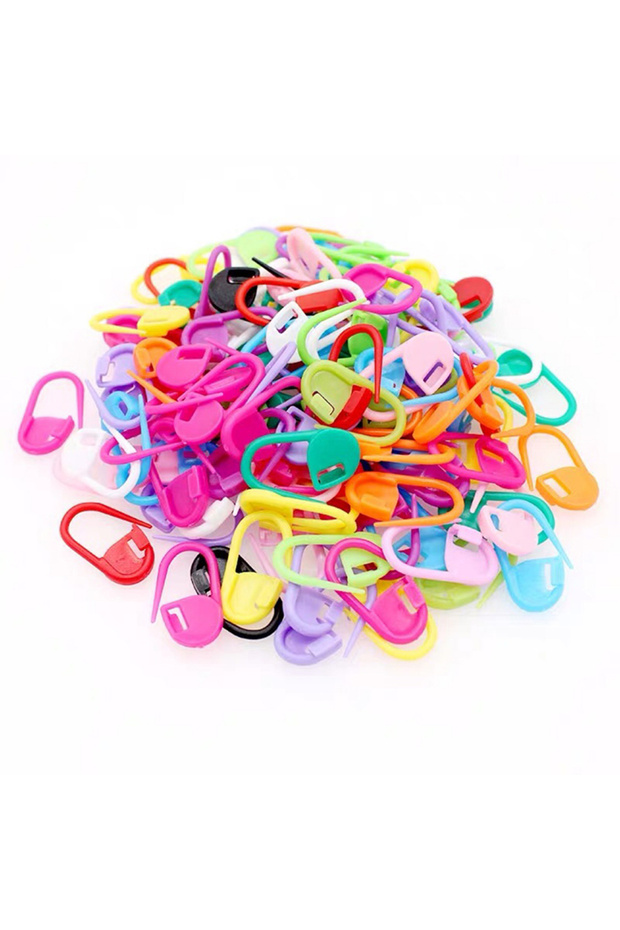 50pcs Mix Color Plastic Locking Stitch Markers Crochet Sweater Scarf Knitting Tool Knitting Counting
