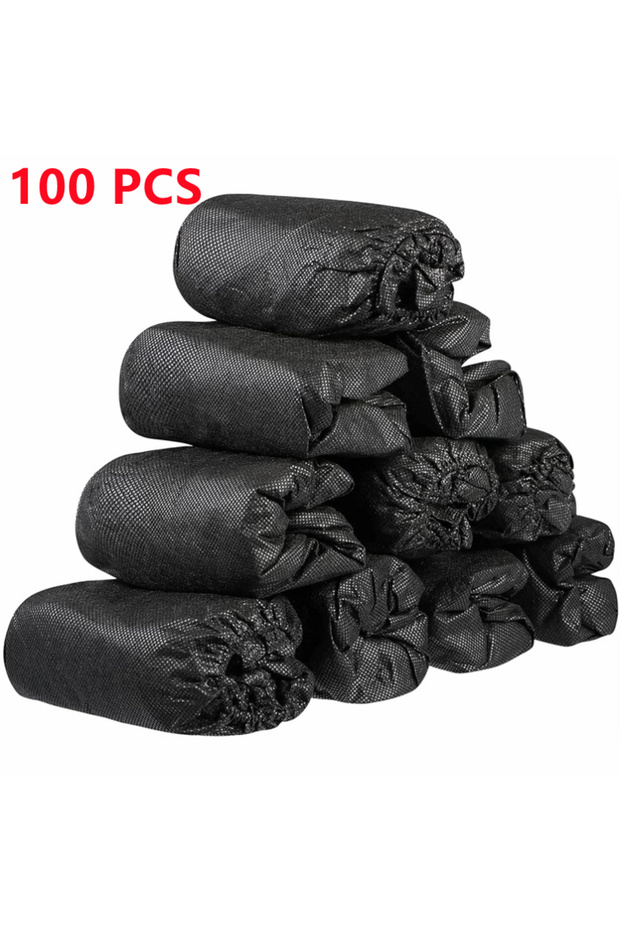 One Size Black 100Pack 100Pack Disposable Shoe Covers Black Non Slip Boot Booties Covers for Indoors